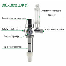 Load image into Gallery viewer, ZRDR aquarium DIY CO2 generator system kit with pressure air flow regulator solenoid valve CO2 valve carbon dioxide gas cylinder
